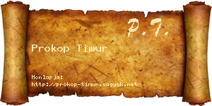 Prokop Timur névjegykártya